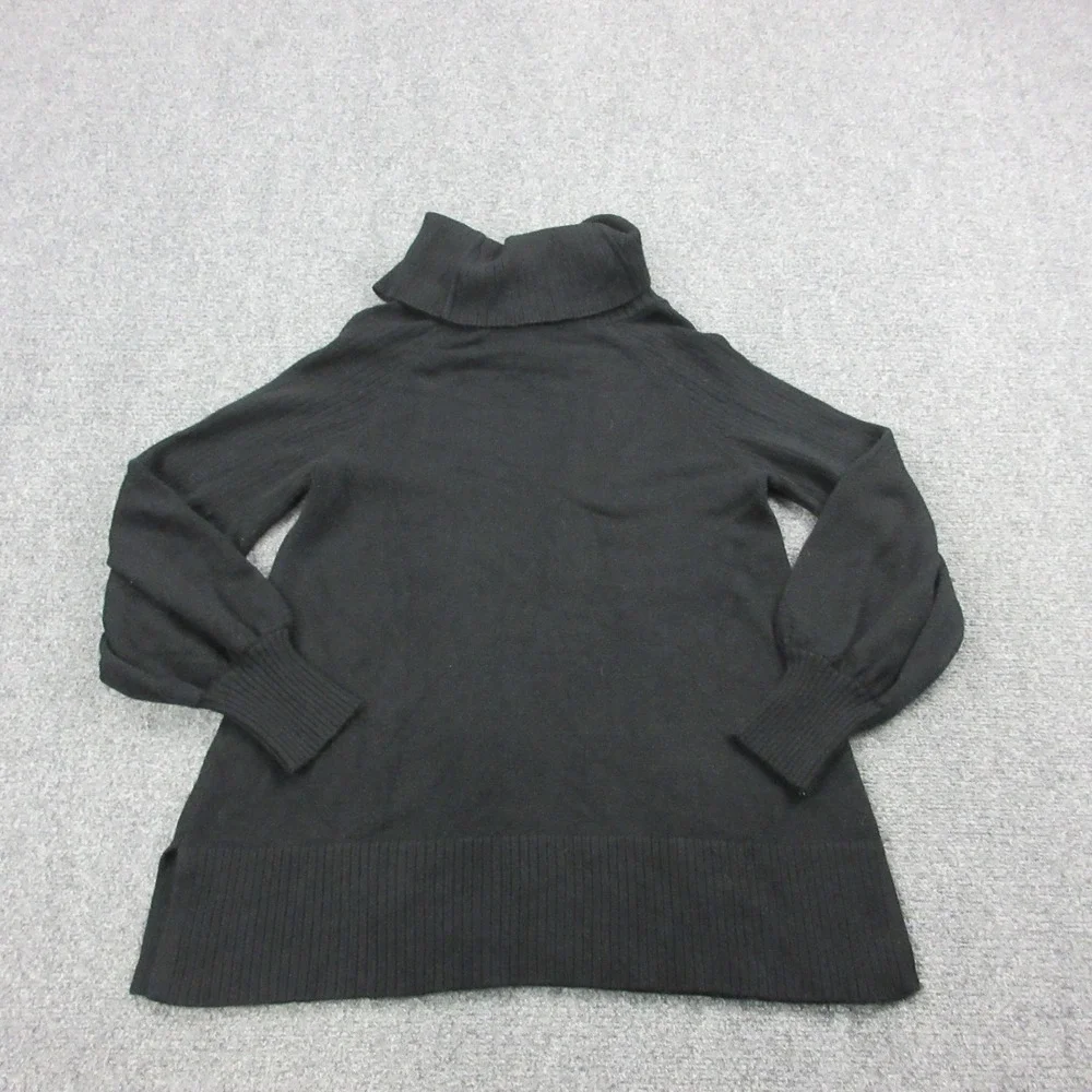 Anthropologie Sweater Womens Medium Black Cowl Neck Balloon Sleeve Pullover Knit